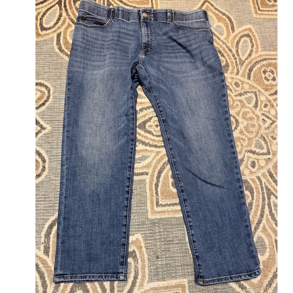 Lee Mens Regular Fit Straight Leg Jeans Medium Wash Blue Denim 40x30 Stretch